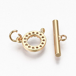 Застежки-переключатели из прозрачной латуни с кубическим цирконием KK-N231-215-NF