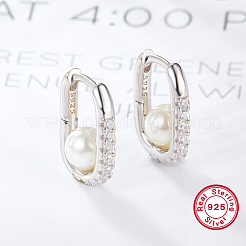 925 овальные серьги-кольца из стерлингового серебра с родиевым покрытием XF7711-2