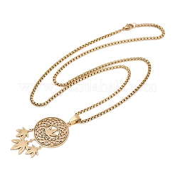 201 ожерелье из плетеной сетки из нержавеющей стали с подвеской в виде листа NJEW-K283-07G