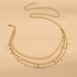 Плоские круглые и в форме сердца сплава кристаллы стразы подвеска 3 слой талии живота цепочки для женщин FS-WG368BF-01