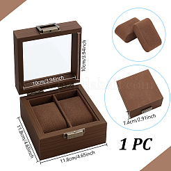 Квадратные деревянные коробки для хранения часов с 2 слотом&nbsp;OBOX-WH0001-09