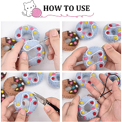 8 шт. 2-х цветные фетровые украшения для валяния в технике иглоукалывания AJEW-BC0001-97