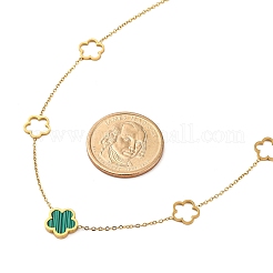 Ионное покрытие (ip) 304 нержавеющая сталь и пластик ожерелья с цветочным кулоном для женщин NJEW-P320-02G-04