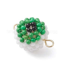 Подвески-шармы в форме круглого глаза из стеклянных бусинок и стеклянных семян на Хэллоуин&nbsp;PALLOY-MZ00948-01