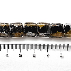 Бусины ручной работы из золотой и серебряной фольги в технике лэмпворк&nbsp;FOIL-C001-01C-09