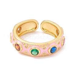 Плоское круглое кольцо-манжета из кубического циркония RJEW-C021-04G