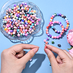 300 шт. Непрозрачные акриловые бусины&nbsp;SACR-YW0001-89A