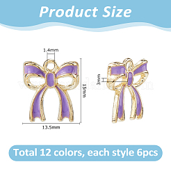 72шт 12 цвета сплава эмалевые подвески&nbsp;ENAM-HS0001-06
