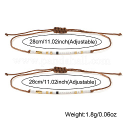 2 регулируемый браслет из стеклянного бисера&nbsp;UW8577-1