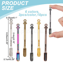 18 шт. ложка для табака из цинкового сплава 6 цветов AJEW-NB0006-13