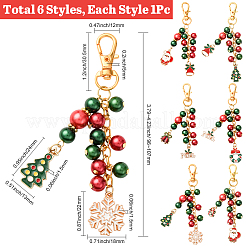 6 шт. рождественские украшения из эмалевого сплава&nbsp;HJEW-SP0001-31
