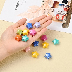 32шт 8 цвета непрозрачные акриловые бусины&nbsp;MACR-YW0001-41