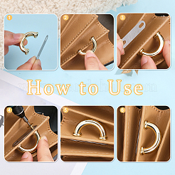 24 комплект двухцветных застежек для подвески сумок из цинкового сплава FIND-WR0005-96