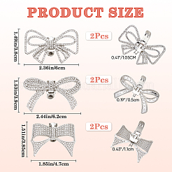 6 шт. 3 стиля бант из сплава со стразами для украшения обуви&nbsp;FIND-CP0002-22A