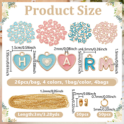 4 пакетик 4-х цветных эмалевых подвесок из сплава&nbsp;ENAM-NB0002-28A