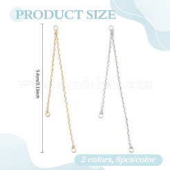 12 шт. 2-х цветные латунные звенья цепи для люстры&nbsp;KK-ME0003-53