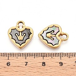 Подвески в форме сердца из нержавеющей стали 304 с натуральным черным покрытием в виде ракушки-губы STAS-N110-22B-G