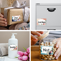 Водонепроницаемые пустые наклейки из ПВХ STIC-WH0023-022