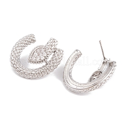 Серьги-гвоздики из латуни с кубическим цирконием&nbsp;EJEW-S219-07P