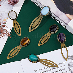 Овальная закладка из натурального розового кварца AJEW-DC00018