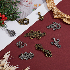 24 шт. 6-х стилевые застежки-кнопки из сплава FIND-DC0005-13