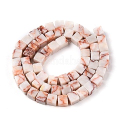 Бусы из натурального красного камня G-T139-6x6-07A