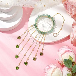 Проволочная обертка из натурального зеленого авантюрина HJEW-JM02371-04