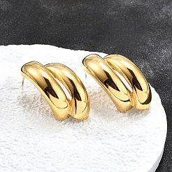 Серьги-гвоздики из нержавеющей стали 304 с ионным покрытием (IP) EJEW-G395-01G