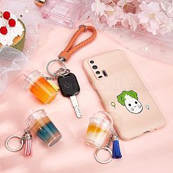 Наборы для самостоятельного изготовления брелоков с рисунком молочного чая из 16 шт. DIY-OC0005-62