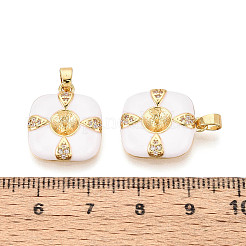 Латунный микро-паве кубический кубик циркония жемчужина KK-T079-07G