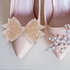 4 шт. 2-х стилевые пряжки для обуви из полиэстера HJEW-HY00077