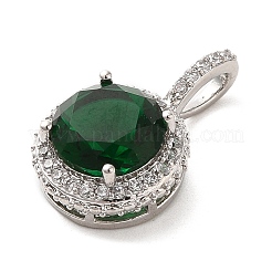 Латунные микропаве прозрачные подвески с фианитом&nbsp;KK-M275-58P