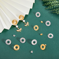 40 шт. 2 цвета 201 нержавеющая сталь фурнитура для сережек-гвоздиков&nbsp;STAS-DC0011-65