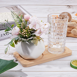 2 круглый поднос из бамбука с прорезями&nbsp;ODIS-WH0329-38B