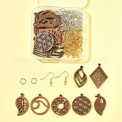 Наборы для изготовления висячих сережек в форме листьев своими руками DIY-FS0008-63B