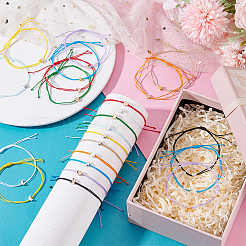 60шт 6-х цветные регулируемые плетеные браслеты из нейлоновой нити&nbsp;BJEW-PH01894