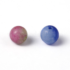 Двухцветные бусины из натурального белого нефрита&nbsp;X-G-R165-6mm-M1