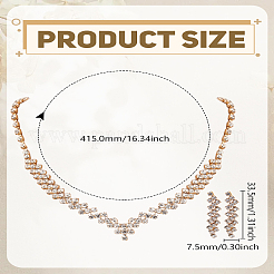 1 комплект железных украшений. Комплект из ожерелья со стразами и сережек-гвоздиков&nbsp;SJEW-LP0001-32KCG