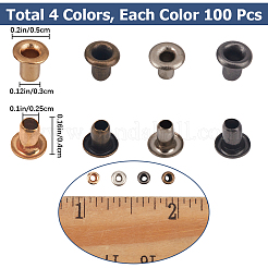 400 шт. 4-х цветная латунная фурнитура для люверсов&nbsp;FIND-GF0006-42A