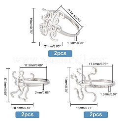 6 шт. 3-х видов регулируемых латунных колец FIND-PH0010-35