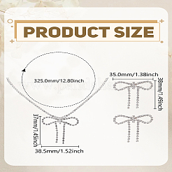 Ожерелья с подвесками в виде банта и серьги-гвоздики&nbsp;SJEW-LP0001-53