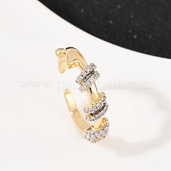 Регулируемые манжетные кольца с микропаве из кубического циркония из латуни&nbsp;RJEW-C140-08G