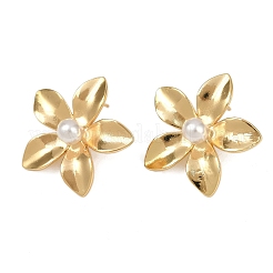 Серьги-гвоздики в виде цветка из латуни EJEW-C152-07D-G