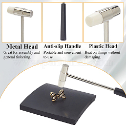 Двухсторонний молоток из стали и резины для изготовления ювелирных изделий&nbsp;AJEW-CY0001-85