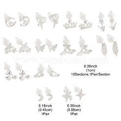 12 пара сережек-гвоздиков из сплава 12 стилей EJEW-FS0001-29