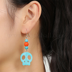 4 нити 4 стилей окрашенных синтетических бирюзовых бусин наборы нитей G-AR0005-41B