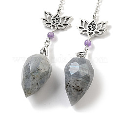 Биолокационные маятники из натурального лабрадорита в виде каплевидной формы&nbsp;G-K338-11P-06