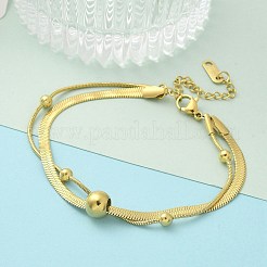 Браслеты-цепочки из нержавеющей стали 304&nbsp;BJEW-C084-08G