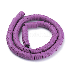 Плоские круглые бусины из глины ручной работы полимерные&nbsp;CLAY-R067-8.0mm-05