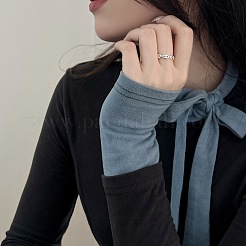 925 серебряное открытое кольцо-манжета для женщин RJEW-M164-01